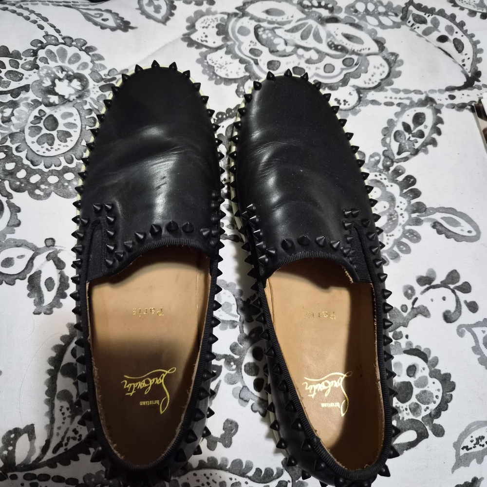 Christian Louboutin Black Spiked Men's Loafers. Fits size 9.5-10.5 US